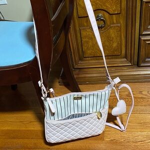 Betsy Johnson Elegant pink and  Cream Quilted Crossbody Bag